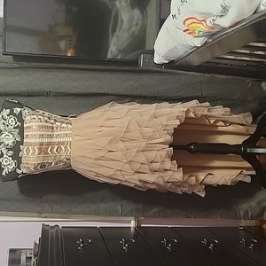 Strapless Beige Formal Dress